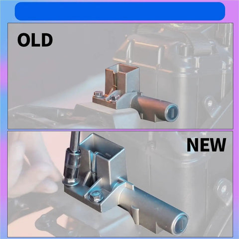 Comparison of old and new plug-and-play ignition switch lock for motorcycles and e-bikes, showing installation detail.