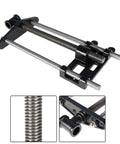 Industrial Grade Cast Iron Woodworking Bench Vise Featuring A Ten Inch Jaw And Reinforced Guide Rail, showing detailed slider mechanics.