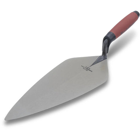 London Style Brick Trowel With DuraSoft Handle For Pro Grade Masonry Jobs 12 By 5 One Eighth Inch High Carbon Steel Forged Blade Ideal For Brick Block And Stonework Made In USA