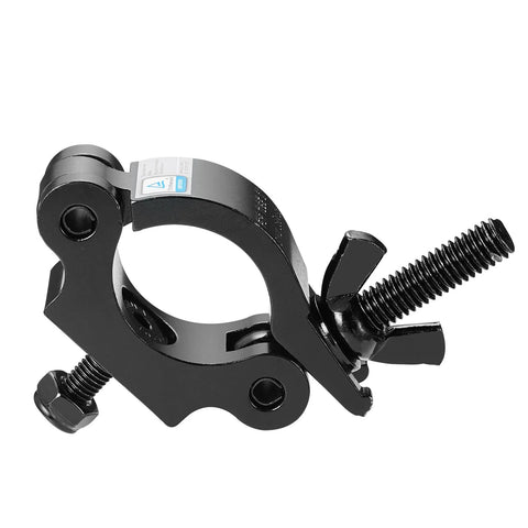 MFL heavy-duty truss clamp, 660 lb rating, aluminum alloy, fits 1.5-2 in truss, black.