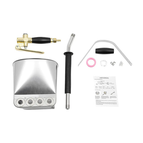 Heavy Duty Pneumatic Cement Spray Gun For Walls Features Four Precision Nozzles that deliver smooth plaster and accessories.