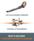 Cordless Leaf Blower For Lawn Care, Ultra Lightweight 2.7 Lbs, 120 MPH Air Power, Long Nozzle For Tight Spaces, 8 Attachments