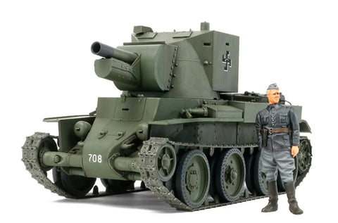 Finnish Army BT-42 Assault Gun Model Kit 1/35 Scale With Standing Crew Figure and British 4.5 Inch Howitzer on BT-7 Hull