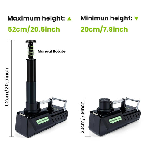 Beefy Electric 15 Ton Car Jack With LED Light 12V DC Hydraulic Floor Jack Kit for RVs Vans Trucks SUVs with height range 200-520mm