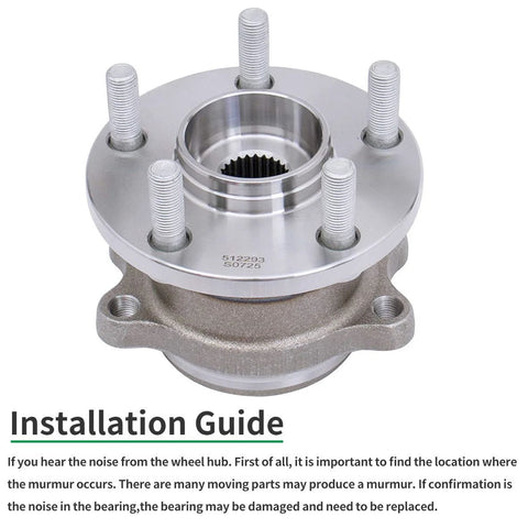 Front view of Rear Wheel Hub And Bearing Assembly For 2005 2009 Subaru Legacy And 2005 2009 Subaru Outback With 5 Lug ABS Encoder