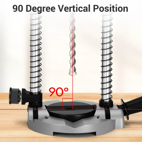 Portable Drill Guide With 90 Degree Adjustable Drill Press Attachment For Angled And Straight Holes Pro Grade Aluminum Cast Iron Jig