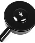 1 Inch NPT Air Compressor Intake Filter Silencer With Beefy Durable Metal Housing And Replaceable Filter Element For Quiet Operation Reduced Noise Clean Air, black metal top view