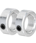 Heavy Duty Workhorse 0.6 Inch Bore Zinc Plated Carbon Steel Shaft Collar Clamp with Set Screw Style Silver Two Pack for industrial use