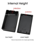 5 Pack Plastic Project Boxes Junction Case For Electronics Black External 3.1 In X 2.0 In X 1.0 In Internal view of ABS enclosure