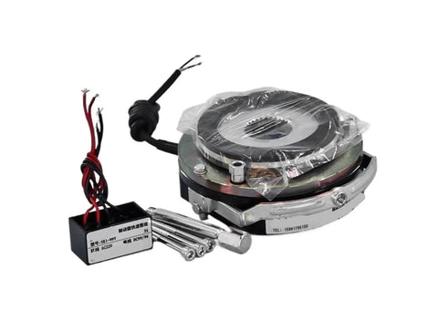 Heavy Duty Electromagnetic Brake Assembly Featuring Boss Level Dc Solenoid Release and Rock Solid Torque Management for Industrial Motors and Precision Automation Drive Trains, showing components and wiring.