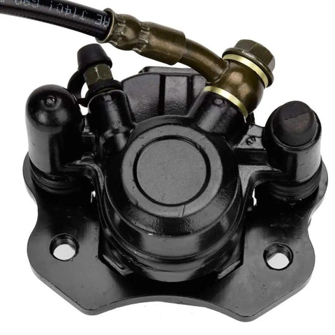 Close-up view of Beefy Rear Disc Brake Master Cylinder Caliper Assembly For Tao Tao Coolster And 50cc To 125cc Chinese ATVs 4 Stroke Quad Bikes Compatible With Roketa Loncin Lifan Vitacci Baja SunL NST Yamoto Apollo Peace Kayo.