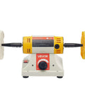 Benchtop Buffer Polisher With Half Horsepower Motor And 0 To 8000 RPM Adjustable Speed Heavy Duty Polish And Buffing Machine Includes 4 Inch Cotton Wheel Pair and 3 Inch Fiber Wheels