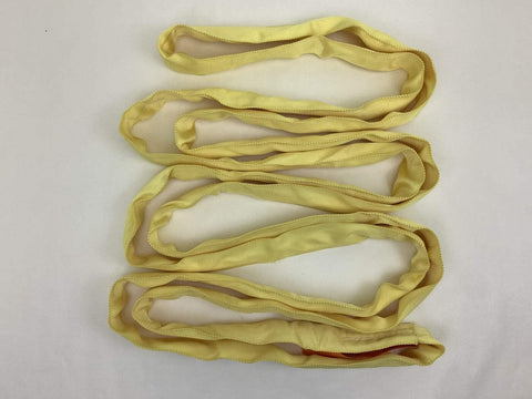 12 Foot Endless Round Sling Yellow Heavy Duty Lifting Strap For Rigging Color Coded Slings With 8400 Lbs Vertical WLL