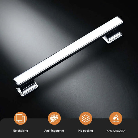 Polished Chrome Cabinet Pulls 5 Pack With 3 Inch Hole Centers 76mm Durable Zinc Alloy Kitchen Cupboard Drawer Hardware sleek look