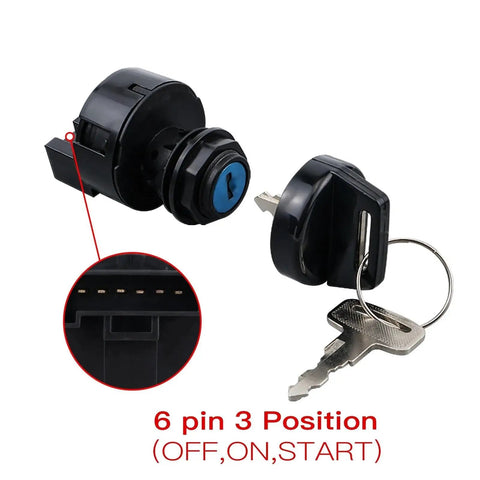 Rock Solid Ignition Switch Key Set Fits RZR 800 900 XP 1000 4 S Models 2008 Through 2018 Dead Reliable Start Lock Replacement Built Like A Tank For Offroad Grinds No Hassle Install, 6 pin 3 position ignition switch with key