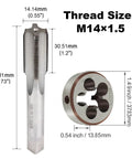 Premium M14 X 1.5 Metric Thread Tap And Die Set In High Speed Steel 6542, with dimensions and product details shown.