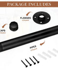 Package includes components of Dope Industrial Pipe Shelf Brackets Set Of 12, Black Iron Wall Mount DIY Shelving Brackets