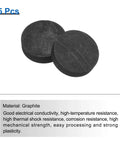 Round Graphite Block Disk Ingot High Purity Graphite Electrode Plate Sheet 20x5mm, pack of 5, shown in black graphite material