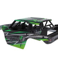 Premium Upgraded High Speed Five Wire Rc Steering Servo For 1/18 Scale Rc Cars Fits Hs18301 Through Hs18314 Plastic Gears Quick Response Hot Rod Ready Track Beasts, side view of green and black RC car body.