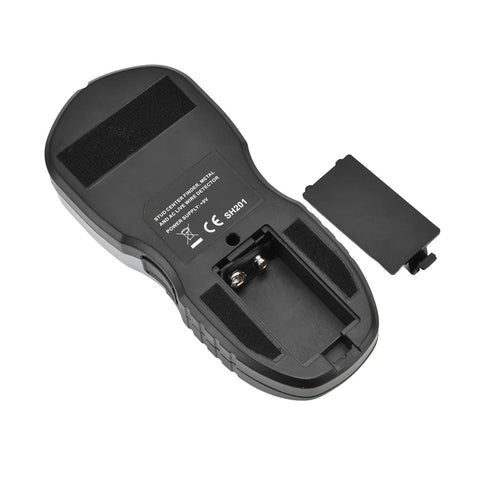 FTVOGUE 4 in 1 Wall Scanner with Auto Calibration LCD Display showing the back view with battery compartment and textured grip.