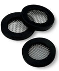Three Pack 3/4 Inch Shower Head Gaskets And Washers To Filter Water Impurities Built To Create A No Leak Seal And Stop Leaks Fits 1/2 Inch Shower Heads Anti Clogging Stainless Mesh Filters Improve Water Flow, three black mesh washers