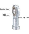 Six Millimeter Bore Heavy Duty Spherical Rod End Bearing With Self Lubricated Joint M6 By 1 Point 0 Right Hand Female Thread Connector For Hydraulic Cylinders And Industrial Grade Machinery, #45 steel body