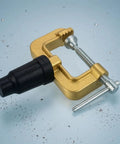Dope Heavy Duty Grounding Clamp With Screw For Welders And Workshops Featuring Secure Insulated Handle, golden brass clamp with rubber handle.