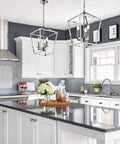 Pendant Light Lantern With Iron Art Design 4 Head Candle Style Chandelier Ceiling Fixture In Polished Chrome For Kitchen