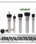 Heavy Duty ER8 ER11 ER16 ER20 ER25 ER32 Extension Rod For CNC Milling Machine with steel nuts for precision and stability.
