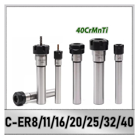 Heavy Duty ER8 ER11 ER16 ER20 ER25 ER32 Extension Rod For CNC Milling Machine with steel nuts for precision and stability.