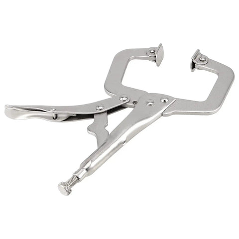 3 Piece Heavy Duty C Clamp Locking Pliers Set With Swivel Pads, Welding Clamps In 6, 9, And 11 Inch For Woodworking And Metalworking