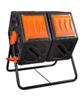Outdoor Dual Chamber 31 Gallon Rotating Compost Tumbling Bin With Sliding Doors And Aeration System BPA Free Garden Tumbler