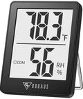 Digital Hygrometer Indoor Thermometer With 5 Second Refresh Ultra Accurate Temperature And Humidity Monitor, black finish