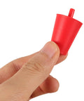 Hand holding red conical silicone plug from Top 60 Silicone Plugs Kit For High Heat Resistant Conical Hole Covers Perfect Spray Paint Masking Tools With Easy Use Design To Keep Coating Protected And Surfaces Spotless Like Boss.