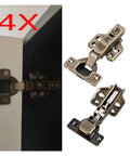 Hydraulic Cabinet Hinges With Dampers No Squeak Soft Close For Wardrobe And Cupboard Doors Copper Core Half Overlay