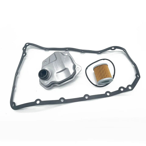 Beefed Up Transmission Filter Kit With Oil Pan Gasket Fits RE0F10A RE0F10B JF011E shown with metal filter and gasket