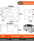 M16 Standard type clamping component, flat surface, size 80.7x44.5x29.5mm for precision machining setups.