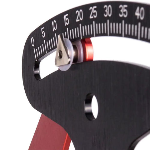 Close-up of Spoke Tension Meter For Bikes, Aluminum Alloy Tensiometer Tool showing precise tension readings dial.