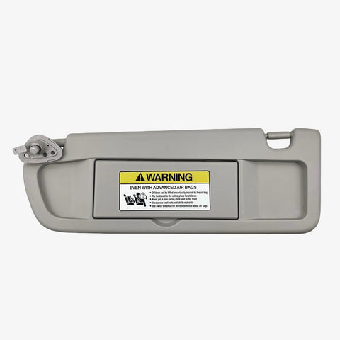 Honda Civic Left And Right Sun Visors With Clips And Screws Replacement Set For 2006 2007 2008 2009 2010 2011 Warm Gray Durable ABS Plastic OEM Quality Easy Install - View of Warm Gray Sun Visor with Attached Warning Label