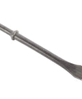 Close-up of a chisel from the Nine Piece Pneumatic Air Hammer Chisel Set With Heat Treated Carbon Steel Bits For Tile Masonry Concrete Brick Stone Work