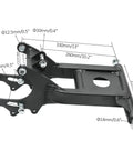 32 Inch Rear Axle Kit With Swingarm Frame Bracket And 4 Stud Wheel Hubs For 110cc To 200cc ATVs Go Karts Buggy Quad Diy Rebuild Or Replacement And Ready For Rugged Off Road Use, showing black swingarm frame bracket with measurements.