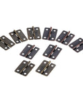Antique Cabinet Hinges Set Of 10 Pcs Vintage Furniture Hardware 25x18mm shown in semicircular layout, screw-in type.
