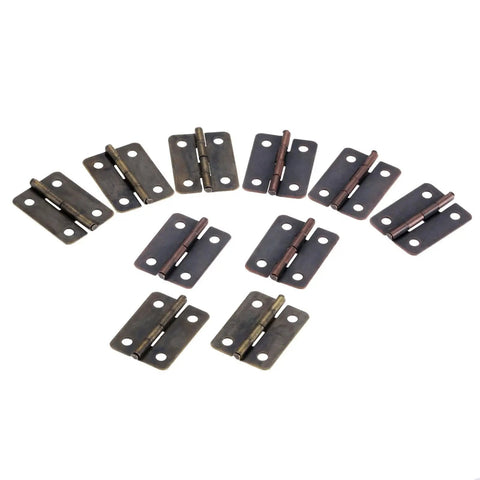 Ten Pack Antique Cabinet Hinges Boasting Top Shelf Vintage Craftsmanship And No Sweat Screw Mounting For Wood Boxes Doors And Lockers 25X18Mm decorative hardware