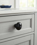 30 Pack Dope Black Ceramic Cabinet Knobs 1.5 Inch (38mm) Round Single Hole Door Knobs With 30 Screws Vintage Drawer Pulls
