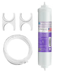 High Purity Alkaline Inline Water Filter Kit For PH Boost, 10 Inch Calcium Carbonate Mineral Filter, US Made, parts displayed