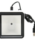 Front view of a Portable Hands Free Barcode Scanner For Mobile Payments Multifunctional 1D And 2D Decoding White ABS Build