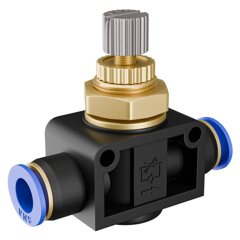 Straight Union Speed Control Valve Quarter Inch Tube Air Flow Regulator Push Fitting Built Dead Nuts Solid For The Daily Grind Sets Up Quick Cuts Wasted Time Flows Like Gangbusters 10 Piece Bulk Pack For Shop Pneumatics