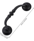 Vintage Wardrobe Drawer Pulls 4 Pack Matte Black Alloy Handles for Cabinets and Furniture, European Style Cabinet Hardware