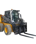 Rock Solid Hydraulic Adjustable Sliding Forks Designed For Your Skid Steer Loader hauls up to two ton capacity with hydraulic control.