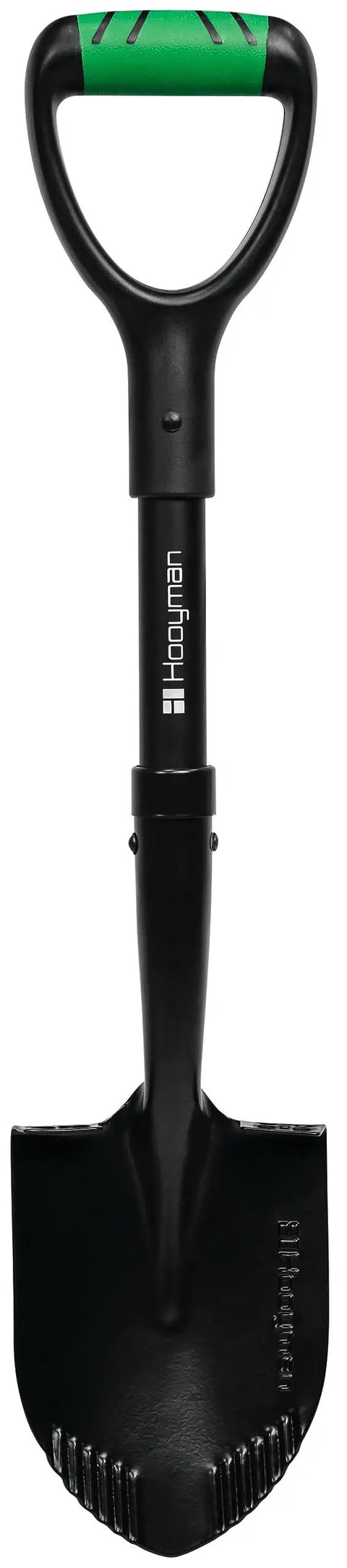 Mini Digging Shovel Built Tough With Heavy Duty Carbon Steel Head And Serrated Blade, Ergonomic No Slip H Grip And D Handle